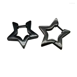 Hoop Earrings Stainless Steel Pentagram Star Ear Stud Sweet Cool Jewellery Fashion Piercing Birthday Gift 57BD
