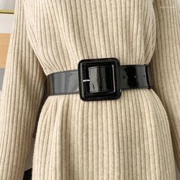 Belts Wide Woman Waist Belt Solid Patent Leather Big Corset For Women High Quality Dress Waistband Sweater Jeans Strap Red