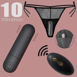 Mini Bullet Vibrator For Women 10 Modes Underwear Wireless Remote Control Clitoral Massage Charging Adult Female Sex Toys 240227
