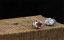 Scroll Stud 925 Sterling Silver Earrings Red White Stones Verisons handmade designer vintage luxury Jewellery accessories gift6204082