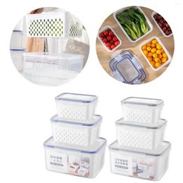 Storage Bottles Fruit Vegetable Containers For Fridge Draining Fresh Removable Produce Glassware