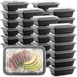 Bento Boxes 10pcs Disposable Plastic Food Containers Fruit Salad Bento Box Prep Storage Lunch Boxes Microwavable Meal Restaurant Supplies L240308