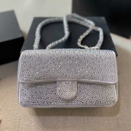 Дизайнерская сумка через плечо с бриллиантами, женские сумки Cc, винтажные классические вечерние кошельки с клапаном, сумки высокого качества, роскошная сумка 240307