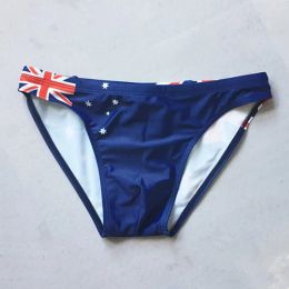 Swimwear BR AUS FR UK Flag Mens Swim Briefs Sexy Swimwear Bikini Swimming Trunks For Youth Boy Swimsuit Man Beach Shorts Gay Bathing Suit