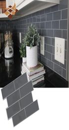 Grey Brick Subway Tile Peel and Stick Self Adhesive Wall Decal Sticker DIY Kitchen Bathroom Home Decor 3D6172948