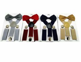 Candy Colour Suspenders Bow tie Set for Kids Baby Adjustable Elastic XBand Strong Braces Suitable for children Boys Girls aged 115632641