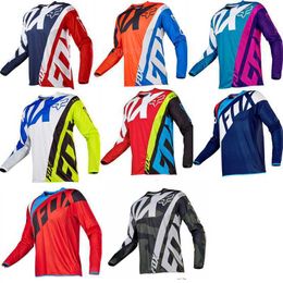 Mens T-shirts Hot Selling Fox Racing Suit Cycling Suit Long Sleeved Top Mens Summer Motorcycle Racing Off-road Sportswear
