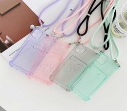 Hang Neck Strap Cord Lanyard Card Holder Case For iPhone 14 13 12 11 Pro Max 8 7Plus X XS XR SE 2020 Shockproof Protection Cover6835207