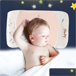 Pillows Latex Baby Pillow Rectangar 0-6 Years Old Removable And Washable Memory Foam Slow Rebound Shaped 230630 Drop Delivery Dhpsq