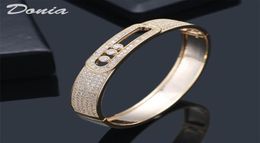 Donia Jewellery luxury bangle European and American fashion exaggerated geometric pattern copper microinlaid zircon bracelet person8730803