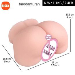 Half body Sex Doll Real person replica with upturned buttocks inverted Mould large male Aeroplane cup masturbator adult sexual products 14IJ