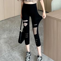 Leggings Modal Cut Out Sports Leggings For Women Push Up Women High Waist Pantyhose Seamless Female Legging Pants Below Mesh Goth Sexy