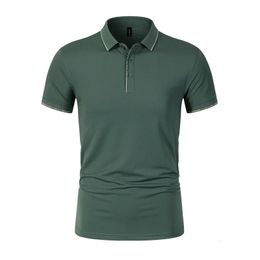 Customized image Summer Men Golf Wear Casual Short Sleeve BreathableHigh Quality Mens Polo T Shirt Tops 240226