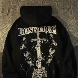 Men's Hoodies Sweatshirts Hoodies Sweatshirts retro dark cross hoodie for men and women in autumn and winter trendy hip-hop ins