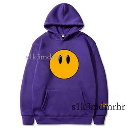 Draw Men's Hoodie Yellow Smiley Face Letters Print Sweatshirt Women's Tshirt Quality Cotton Trend Long Sleeve Hoodies High Street Casual Drews House 896