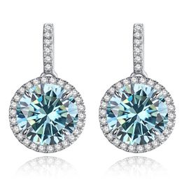 5 Colours Options Moissanite Earrings S925 Silver 5CT Large Round Moissanite Earrings Studs for Girls Women for Party Wedding Nice Gift