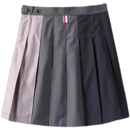 Dresses Women's Fashion Brand Pleated Skirt Splicing Design Short Skirt Original High Quality Campus Style Famous Short Skirt