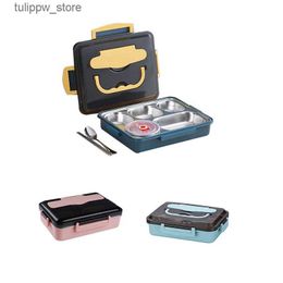 Bento Boxes Retail Lunch Box For Kids Stainless Steel Bento Box With Compartments Tableware Kitchen Food Storage Container L240307