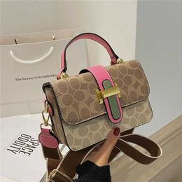 70% Factory Outlet Off Trend Printing Small Square Versatile Contrast Colour Crossbody Women's on sale