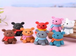 Stuffed Plush Animals party home decoration accessories Cute plastic bear miniature fairy Easter animal garden figurines decor D8425613