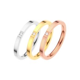 Designer micro-set one diamond ring Fashion fine edition claw set single diamond zircon stainless steel ring