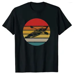 Men's T Shirts Kayaking Lover Retro Vintage Colour Shirt Men Tops Tees Cotton Male My Heartbeat Is A Kayak Simple Style