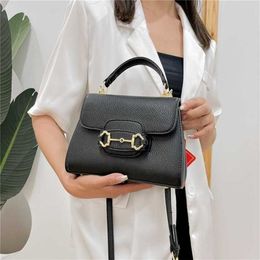 70% Factory Outlet Off Litchi Pattern Handbag Horseshoe One Oblique Cross Versatile Women's Bag Ladies on sale