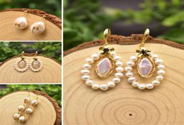 Dangle Chandelier White Natural Freshwater Pearl Drop Earrings Baroque Pearls Female Fine Jewelry Custom Gifts Vintage Women Par5798213