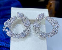 Stud ASNORA Fashion C Shape Stud Earrings Cut from Different Specs of Cubic Zirconia Jewellery Earrings For Women E113 Envio Gratis 1136914