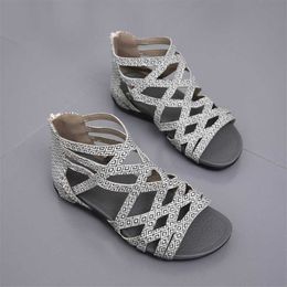 Trendy Summer Sandal Leopard Pattern Slope Heel Shoes Women Sandals Roman Flip Flop Sandles Heels 240228