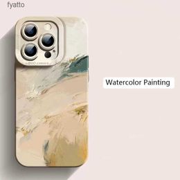 Cell Phone Pouches Watercolour Square Silicone Case for Pro Max Pro Max Max Soft CoverH240307