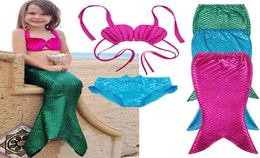 NEW INS Girls Mermaid Tail Swimsuits whole Kids Mermaid Bikini Girls Swimsuits Kids Beach Swimwear Mermaid Bathing Su5771659