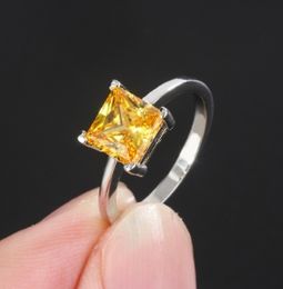 Quality Elegance Retro Ring Coloured Gems European Popular Simulation Yellow Diamond Ring Wholesale