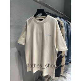 Designer Balenciga Spring and Summer High Version b Home Front and Back Paris Alphabet Print Pullover Round Neck Loose Men's and 7FE2