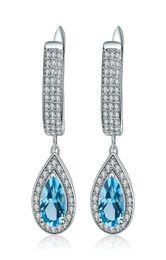 Stud Gem039s Ballet 925 Sterling Silver Kate Earrings 2 64Ct Natural Swiss Blue Topaz Gemstone Drop For Women Fine Jewellery 22108094426