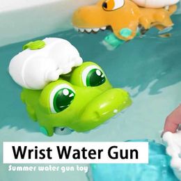 Gun Toys Cartoon Hand Holding Water Gun Summer Boys and Girls Mini Wrist Water Gun Dinosaur Shark Water Playing Toy Summer GiftL2403