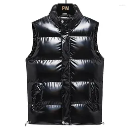 Men's Vests Winter Sleeveless Jacket Glossy Men Vest Parka Tactical Warm Thick Brand Fashion Korean Style Waistcoat