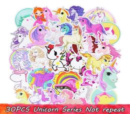 30PCS Cute Unicorn Custom Stickers Poster Wall Stickers for Rooms Home Laptop Skateboard Luggage Car Kids DIY Cartoon Styling Stic7043664