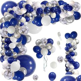 Other Event & Party Supplies Other Event Party Supplies 146Pcs Navy Blue White Balloon Garland Kit Royal Sier Confetti Latex Ballon Ar Dhneb