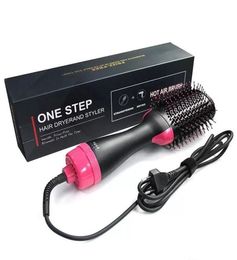 Salon 4 in 1 Roller Electric Heated Air Comb One Step Dryer Brush and Curler Blow Straight Hair Curler4008319