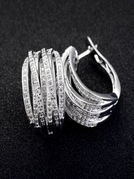 Earrings Designer For Women Fashion European and American imitation platinum multilayer retro inlaid with zircon personality earrings6602055