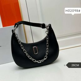 High Quality Designer Handbag Leather Shoulder Bags Fashion Women Black Clutch Totes Silver Chain Crossbody Zipper Wallet