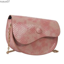 Messenger Bags Luxury Designer Snake Pattern Pu Leather Saddle Bag for Women Crossbody Bags Fashion Ladies Shoulder Diagonal Underarm Side BagL2403