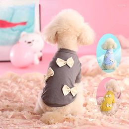 Dog Apparel Pet Summer Spring Cat Vest 2 Feet Clothes Bow-Knot Cute Clothing Soft Puppy Kitty Accessories