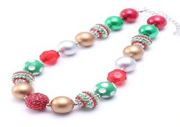 Newest Christmas Design Kid Chunky Necklace Beautiful Color Fashion Bubblegum Bead Chunky Necklace Children Jewelry For Toddler Gi4633349