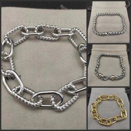 Dy twisted designer jewelry bracelet luxury designer women bracelet top quality resplendent chain plated gold bracelets wedding anniversary presents zh162 E4