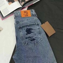 2024 Mens Jeans Designer European Autumn and Winter New Product High End Quality Big Cow Slim Fit Small Feet Long Pants Trendy Youth