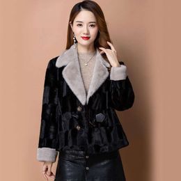 2023 New Mom Fur Women's Winter Short Haining Mink Coat 862927