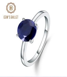 Gem039s Ballet 257Ct Natural Blue Sapphire 925 Sterling Silver Gemstone Solitaire Wedding Engagement Rings For Women Fine Jewe2775761