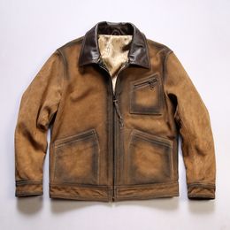 Leather Jacket Men Slim Fit Motorcycle Biker Jackets Coats Brown Tops Outerwear Spring Autumn Clothing Plus Size M L XL XXL